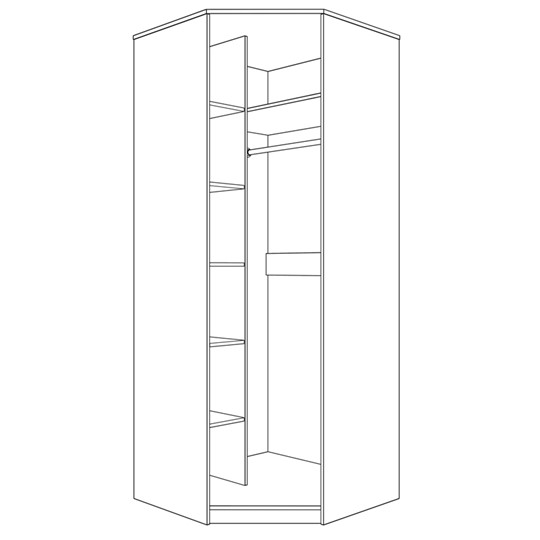 Шкаф угловой с дверью ПАРМА НЕО,  лиственница темная в Вологде - изображение 1