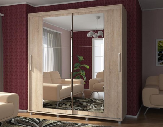 Шкаф Комфорт №12 2.0 с прямоугольными зеркалами в Вологде - изображение