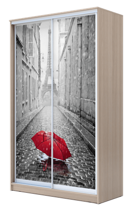 Шкаф 2-х дверный 2400х1200х620, Париж, зонтик ХИТ 24-12-77-02 Ясень Шимо Светлый в Вологде - изображение