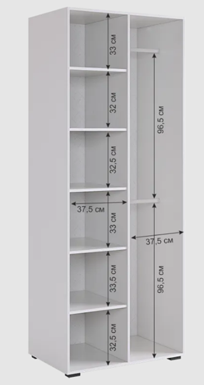 Распашной шкаф Ева 104.01 (белое дерево/белый матовый) в Вологде - изображение 9