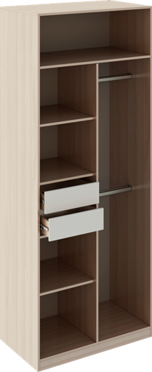 Шкаф двухстворчатый Глэдис М22 (Шимо светлый/Белый текстурный) в Вологде - изображение 1