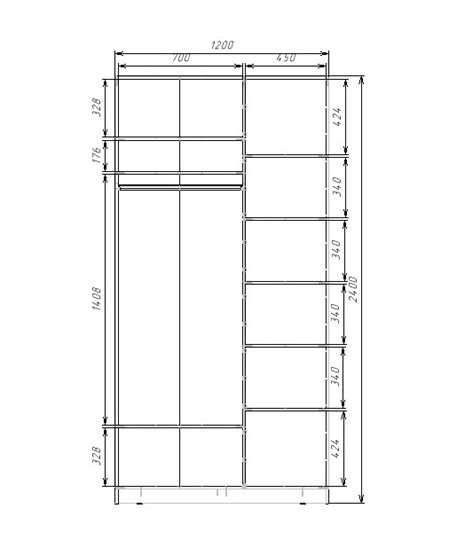 Шкаф 2-х дверный 2400х1200х620 с одним зеркалом ХИТ 24-12-15 Дуб Млечный в Вологде - изображение 2