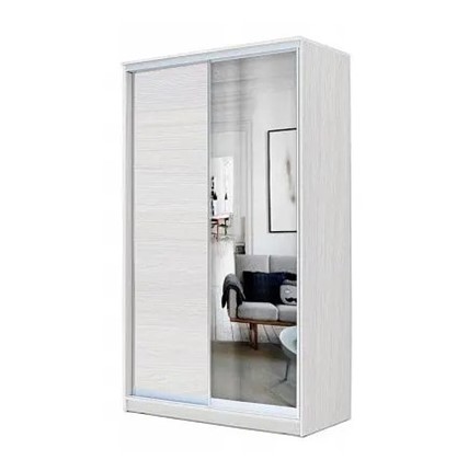 Шкаф 2-х дверный 2300х1200х620 с одним зеркалом ХИТ 23-12/2-15 Ясень Анкор Светлый в Вологде - изображение