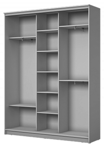 Шкаф 3-х дверный ХИТ 24-4-20-656, Диагональные полосы №22-23, Серый в Вологде - предосмотр 1