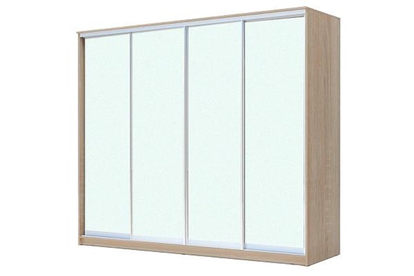 Шкаф 4-х дверный ХИТ 24-4-24/2-8888, с матовым стеклом, Дуб сонома в Вологде - изображение