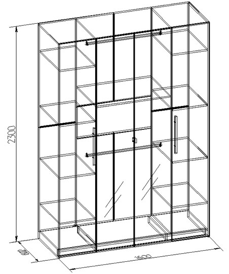 Распашной шкаф Bauhaus 9, Дуб Сонома в Вологде - изображение 1