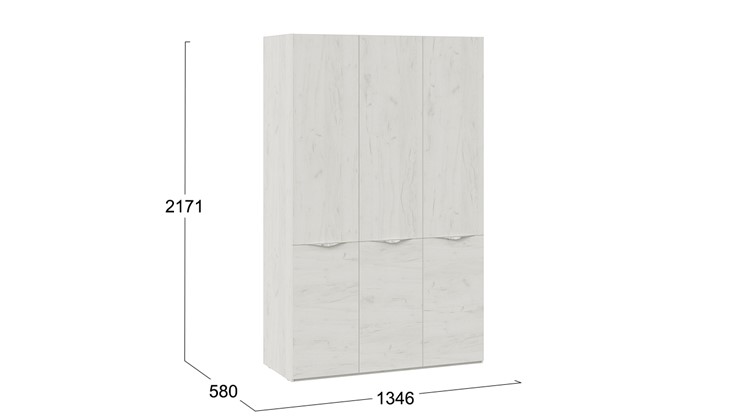 Шкаф трехдверный Либерти, Дуб крафт белый СМ-297.07.431 в Вологде - изображение 3