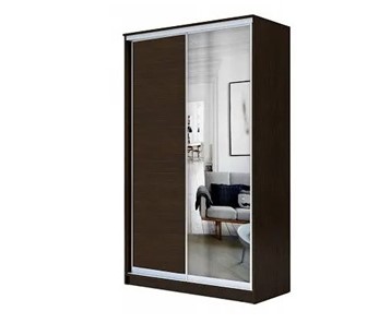 Шкаф 2-х дверный 2400х1200х620 с одним зеркалом ХИТ 24-12/2-15 Венге Аруба в Вологде - предосмотр