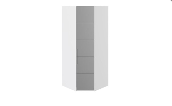 Шкаф угловой Наоми с зеркальной правой дверью, цвет Белый глянец СМ-208.07.07 R в Вологде - изображение