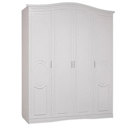 Шкаф четырехдверный Гертруда, М1, белая лиственница/ясень жемчужный в Вологде - изображение