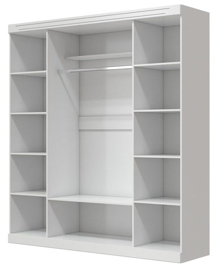 Шкаф четырехдверный Олимп ШР-4 (Белый) 2 зеркала в Вологде - изображение 1