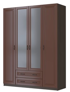 Шкаф четырехстворчатый Кантри, лак орех ШР-4, с 2мя зеркалами в Вологде - предосмотр