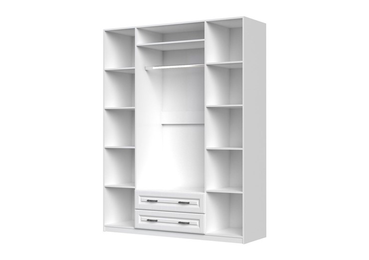 Четырехстворчатый шкаф Кантри ШР-4 белая, с 2мя зеркалами в Вологде - изображение 1