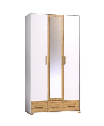 Шкаф в спальню Айрис 444, Белый-Дуб золотистый в Вологде - изображение