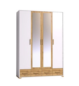 Шкаф для одежды Айрис 555, Белый-Дуб золотистый в Вологде - предосмотр