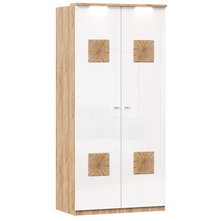 Шкаф двухстворчатый Фиджи с декоративными накладками 659.237, цвет белый в Вологде - изображение