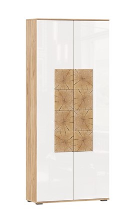 Шкаф двухстворчатый Фиджи с декоративными накладками 659.310, Дуб Золотой/Белый в Вологде - изображение