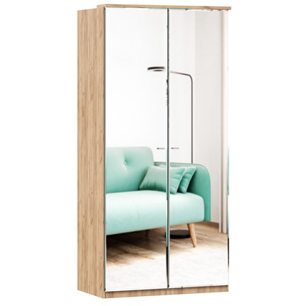 Шкаф двухстворчатый с 2-мя зеркалами Фиджи, 659.233, цвет белый в Вологде - изображение