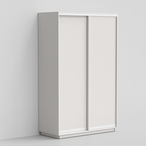 Шкаф 2-х дверный ЭКО-Сим Д 220х140х60, Белый матовый/белый глянец в Вологде - предосмотр