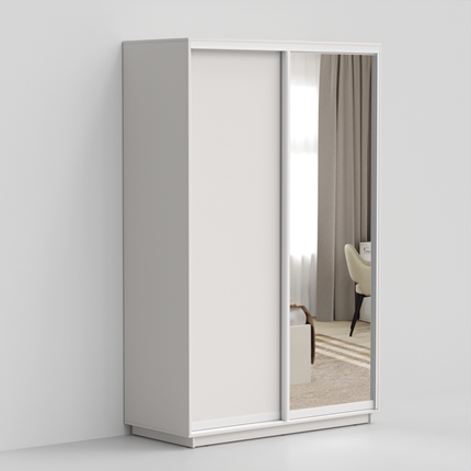 Шкаф двухдверный ЭКО-Сим ДЗ 220х160х60, Белый матовый/белый глянец в Вологде - изображение