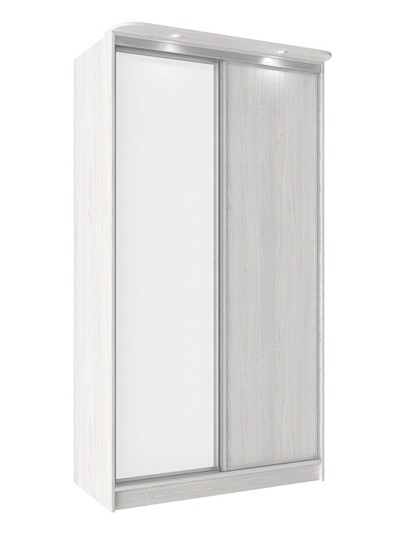 Шкаф 2-х створчатый 1200 Домашний Зеркало/ЛДСП, Ясень Анкор светлый в Вологде - изображение 2