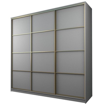 Шкаф 3-х дверный MAX МШ-25-6-27/2-111, Профиль Золото/Цвет Серый в Вологде - изображение