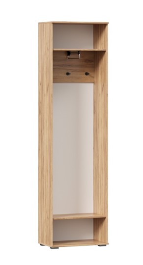 Шкаф одностворчатый Фиджи с декоративными накладками 659.300, Дуб Золотой/Белый в Вологде - изображение 2
