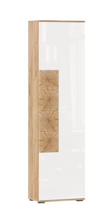 Шкаф одностворчатый Фиджи с декоративными накладками 659.300, Дуб Золотой/Белый в Вологде - изображение