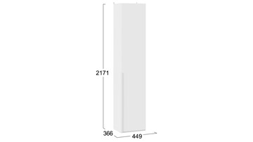 Шкаф одностворчатый Порто (366) СМ-393.07.211 (Белый жемчуг/Белый софт) в Вологде - предосмотр 3