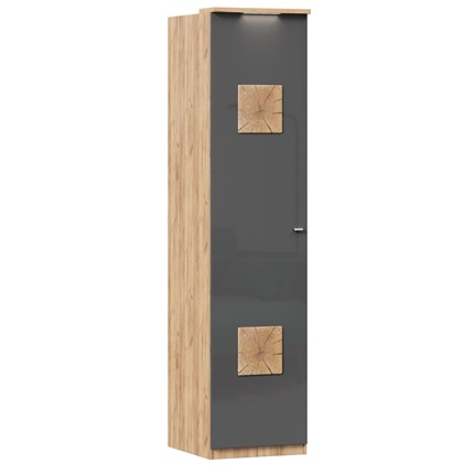 Шкаф одностворчатый с декор. накладками Фиджи 659.222, антрацит в Вологде - изображение