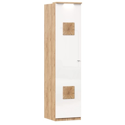 Шкаф одностворчатый с декор. накладками Фиджи 659.225, белый в Вологде - изображение