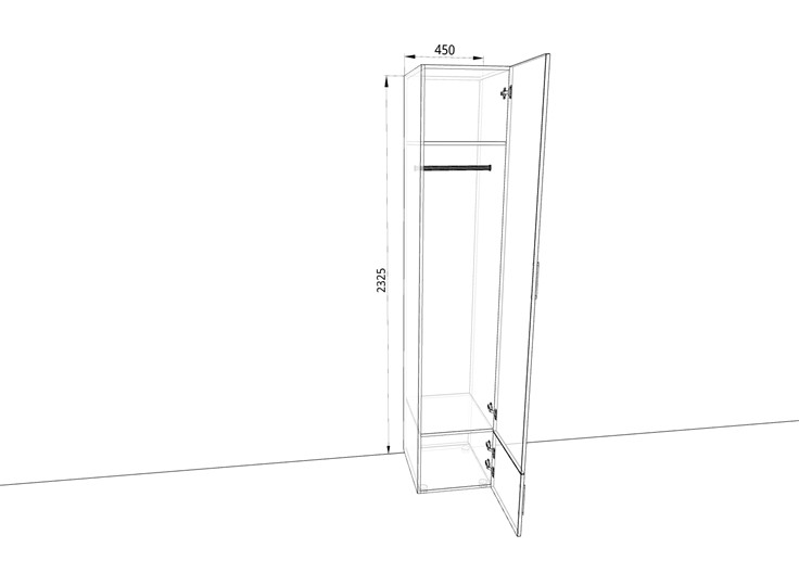 Распашной шкаф 450х500х2325мм (Ш4319) Дуб крафт/Дуб крафт в Вологде - изображение 1