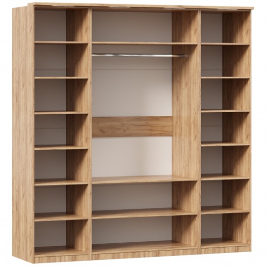 Шкаф четырехдверный Фиджи с 2 зеркалами, Дуб золотой/Белый в Вологде - изображение 2