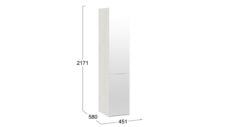 Распашной шкаф Либерти, Дуб крафт белый СМ-297.07.012 в Вологде - изображение 3