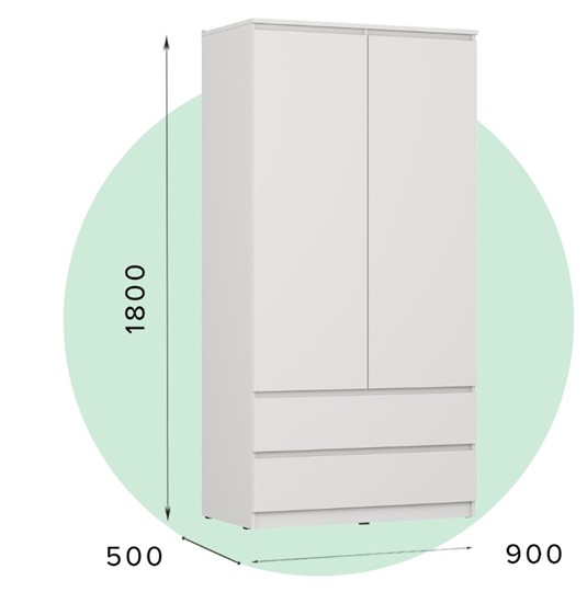 Шкаф в спальню ШРК-2 с ящиками СИТИ Белый в Вологде - изображение 3