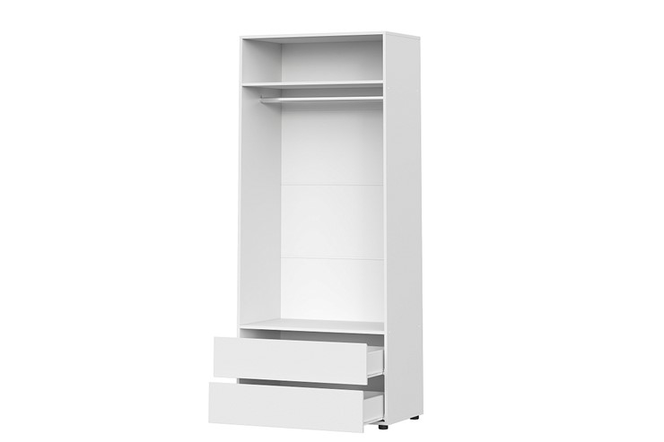 Шкаф Токио с двумя ящиками, белый текстурный в Вологде - изображение 1