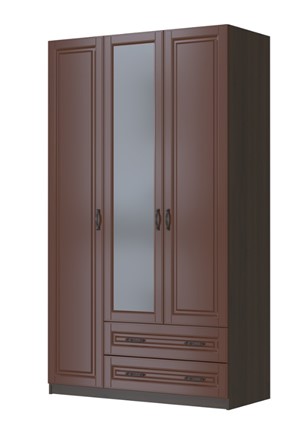 Шкаф трехстворчатый Кантри лак орех ШР-3, с 1 зеркалом в Вологде - изображение