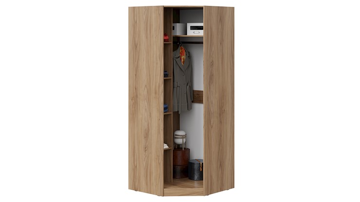 Шкаф для одежды Эмбер СМ-348.07.007 R (Яблоня Беллуно/Белый глянец) в Вологде - изображение 2