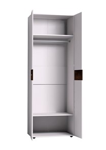 Шкаф для одежды Норвуд 54 фасад стандарт + стандарт, Белый-Орех шоколадный в Вологде - предосмотр 1