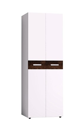 Шкаф для одежды Норвуд 54 фасад стандарт + стандарт, Белый-Орех шоколадный в Вологде - изображение