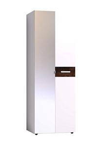Шкаф для одежды Норвуд 54 фасад зеркало + стандарт, Белый-Орех шоколадный в Вологде
