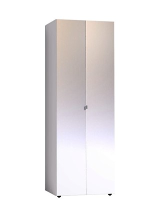 Шкаф для одежды Норвуд 54 фасад зеркало + зеркало, Белый-Орех шоколадный в Вологде - изображение