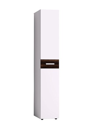 Шкаф-пенал Норвуд 55, Белый-Орех шоколадный в Вологде - изображение