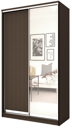 Шкаф 2-х дверный 2300х1500х620 с одним зеркалом ХИТ 23-15-15 Венге Аруба в Вологде - изображение
