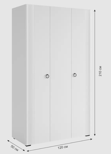 3-створчатый шкаф Ева 105.01 (белое дерево/белый матовый) в Вологде - изображение 8