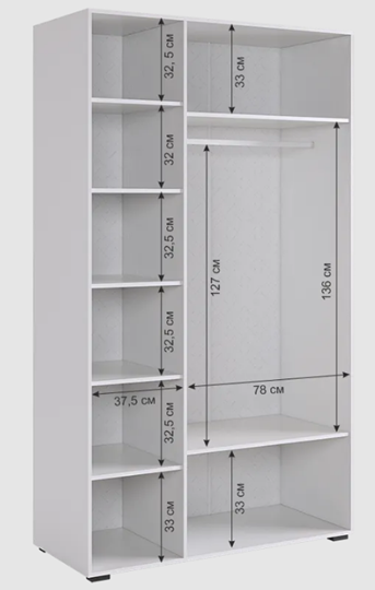 3-створчатый шкаф Ева 105.01 (белое дерево/белый матовый) в Вологде - изображение 9