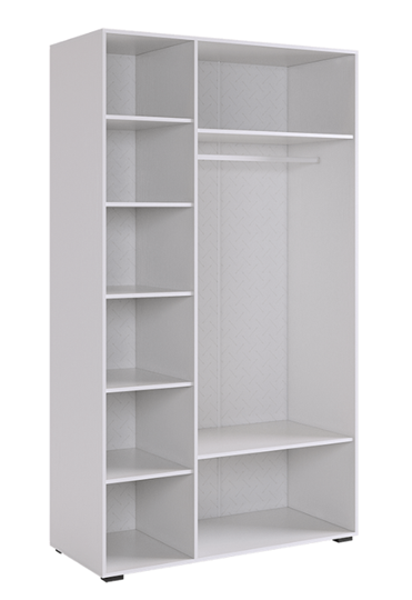 3-створчатый шкаф Ева 105.02 (белое дерево/белый матовый) в Вологде - изображение 2