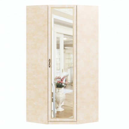 Угловой распашной шкаф Александрия с зеркалом ЛД 625.062, Рустика/Кожа Ленто в Вологде - изображение