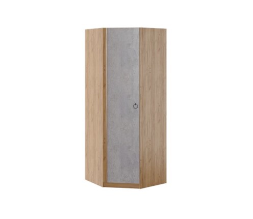 Распашной шкаф угловой Глэдис М21 (Дуб золотой/Цемент светлый) в Вологде - изображение