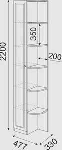 Угловой шкаф-стеллаж Беатрис М13 левый (Орех Гепланкт) в Вологде - предосмотр 3
